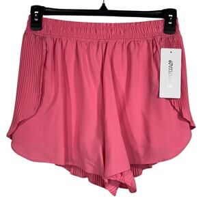 Marika Large Lilian Pleated Shorts Stretch Lined Flyaway Pull-On Pocket Pink New